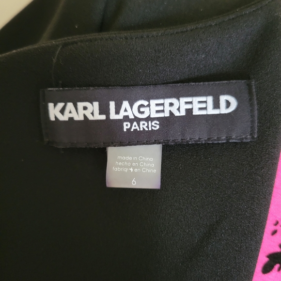 Karl Lagerfeld Paris Black Sheath Dress with Silver Cuff Studs - Picture 6 of 6